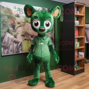 Forest Green Roe Deer mascot costume character dressed with a Leggings and Ties