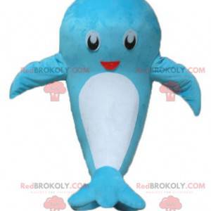 Mascote baleia azul e branca engraçada e fofa - Redbrokoly.com