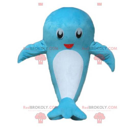 Mascota divertida y linda ballena azul y blanca - Redbrokoly.com