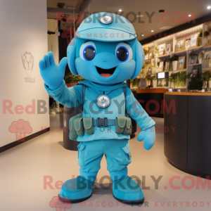 Mascot character of a Cyan...
