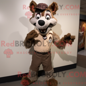 Mascot character of a Brown...