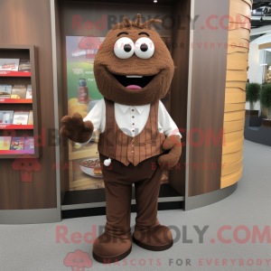 Maskot postava hnědé...