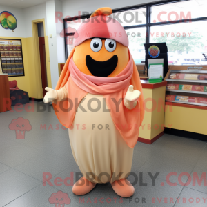 Maskotkarakter af en Peach...