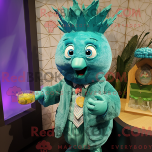Mascot character of a Teal...