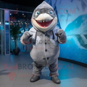 Grijs Megalodon mascotte...