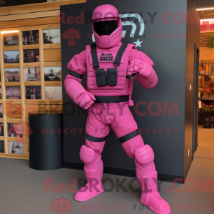 Mascot character of a Pink...