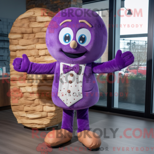 Maskot karakter af en lilla...