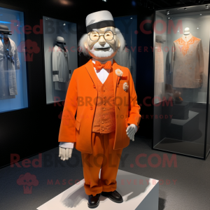 nan Mandarin mascot costume character dressed with a Dress Shirt and Tie pins