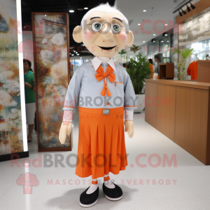 nan Mandarin mascot costume character dressed with a Dress Shirt and Tie pins
