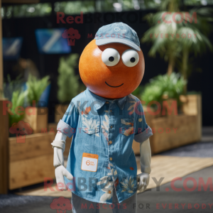 Maskotkarakter af en orange...