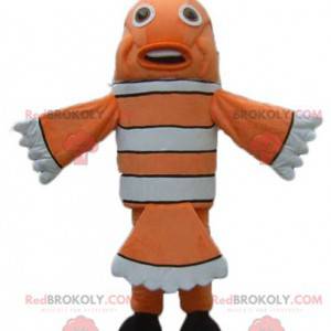 Oranje wit en zwart clownfish mascotte - Redbrokoly.com