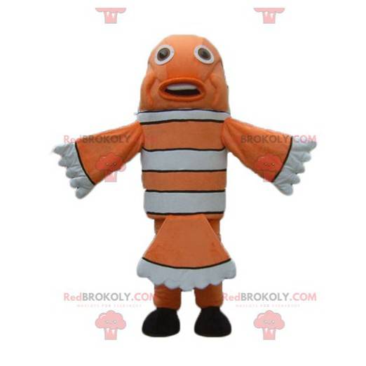 Orange vit och svart clownfiskmaskot - Redbrokoly.com