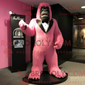 Maskotkarakter av en Pink...