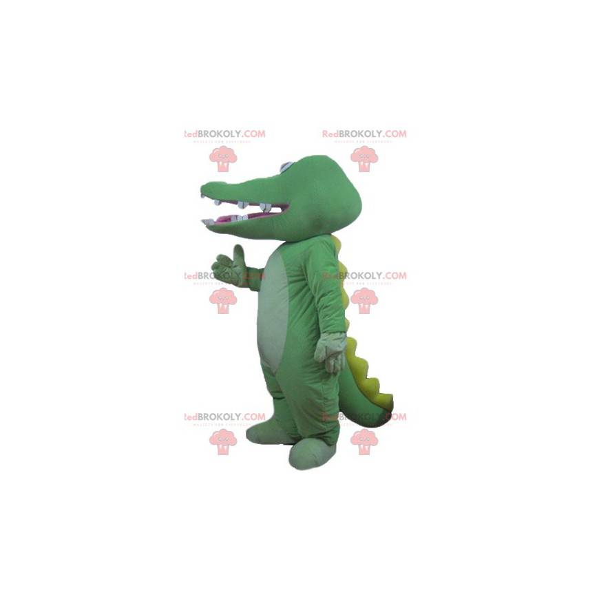 Giant green and yellow crocodile mascot - Redbrokoly.com