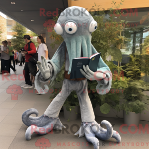 Maskot karakter af en grå...