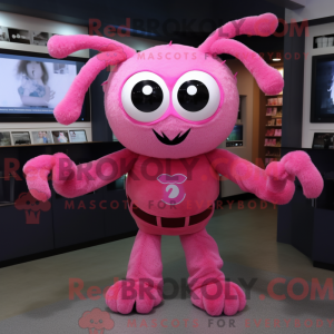 Maskottchen einer rosa...