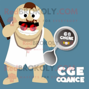 Beige Ogre maskot kostume...