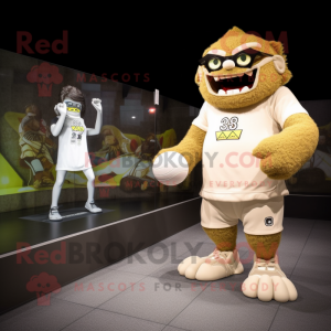 Beige Ogre maskot kostume...