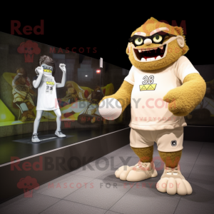 Beige Ogre maskot drakt...