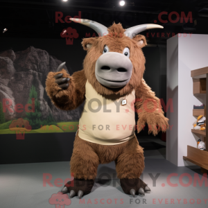 Mascot character of a Brown...