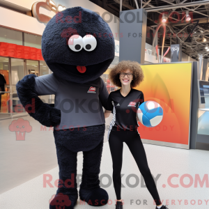 Maskot karakter af en sort...