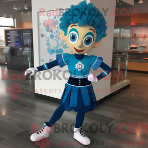 Maskotfigur af en blå irsk...