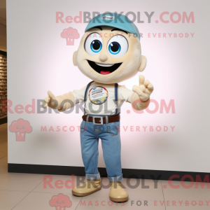 Maskotkarakter av et beżowy...