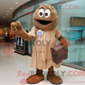 Maskot postava hnědého...