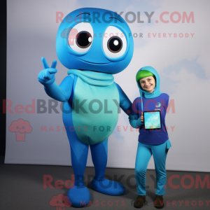 Maskottchen einer blauen...