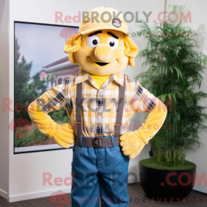 Mascottefiguur van een gele...