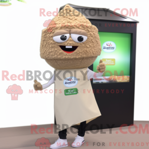 Máscara de falafel bege com...