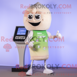 Mascot character of a Beige...