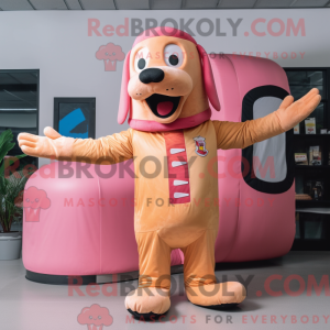 Maskottchen eines rosa...