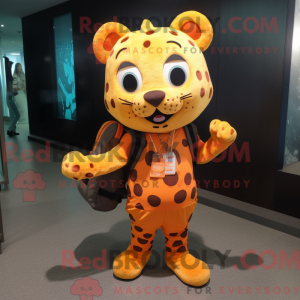 Máscara de leopardo laranja...