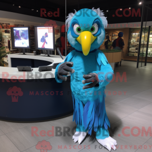 Maskottchen eines Cyan-Aras...
