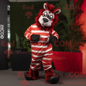 Mascottefiguur van een rode...