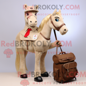 Maskotkarakter af en beige...