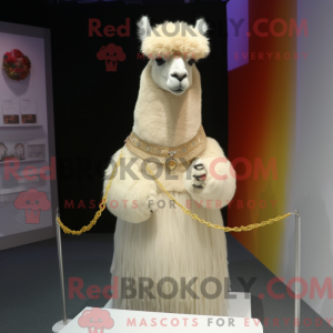 Maskotkarakter av en beige...