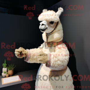 Maskot karakter af en beige...
