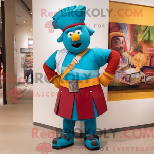 Maskotkarakter av en turkis...