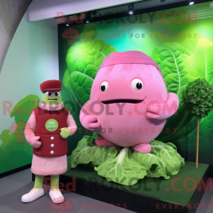 Mascot character of a Pink...