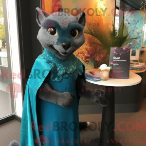 Mascot character of a Teal...