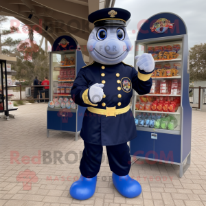 Navy Candy mascot costume character dressed with a Turtleneck and Keychains