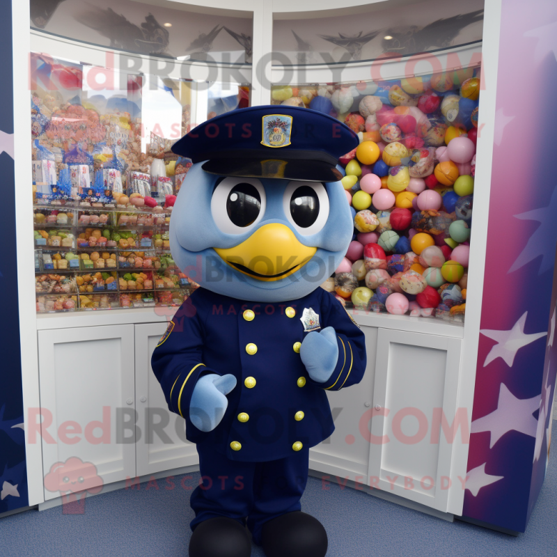 Navy Candy mascot costume character dressed with a Turtleneck and Keychains