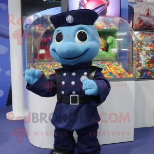 Navy Candy mascot costume character dressed with a Turtleneck and Keychains