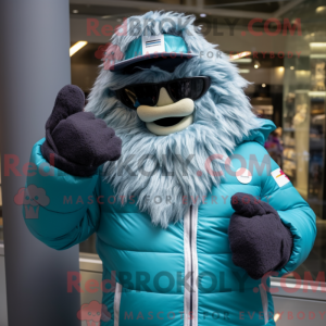 Mascot character of a Teal...