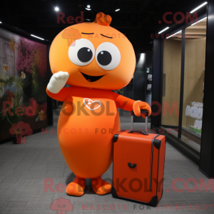 Maskotkarakter af et orange...
