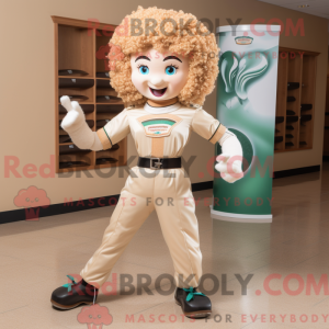 Mascot character of a Beige...