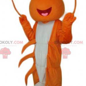 Orange och vit kräfta jätte hummer maskot - Redbrokoly.com
