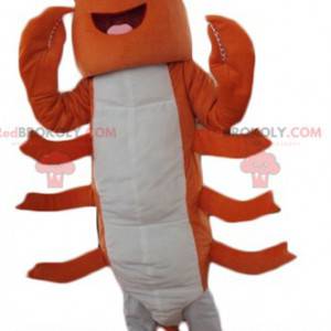 Orange and white crayfish giant lobster mascot - Redbrokoly.com